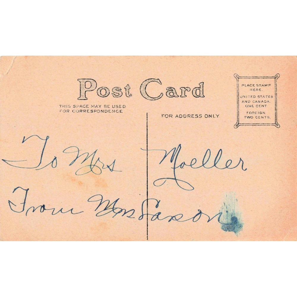 Vintage My Heart Is Ever At Your Service Postcard Floral Valentine 6715 - Picture 2 of 2